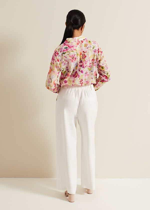 Petite Tyla White Wide Leg Trousers