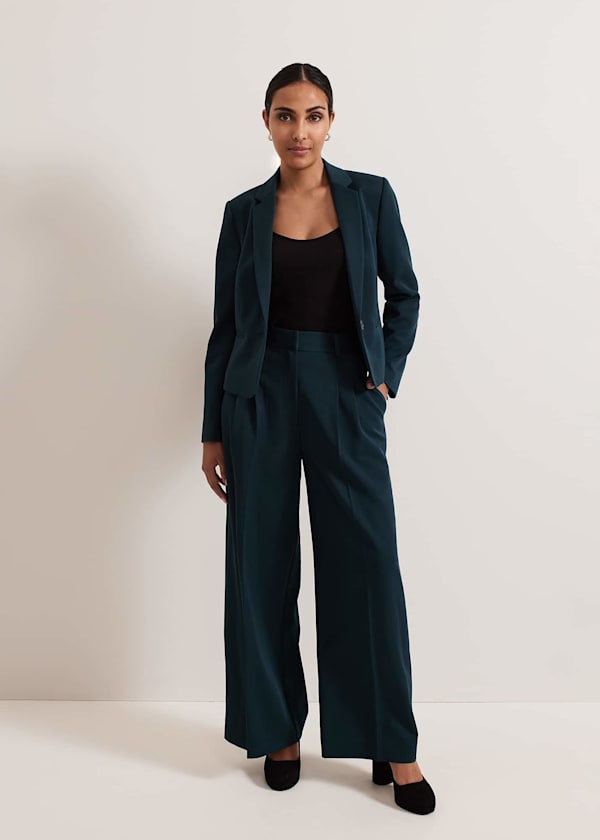 Petite Arabella Pleat Wide Leg Trousers