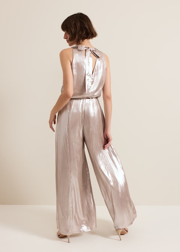 Adrina Metallic Wide Leg Trouser