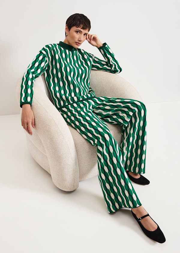 Payton Geo Jacquard Knitted Trousers