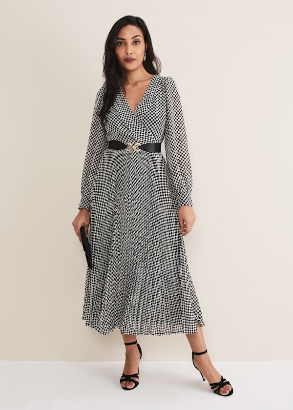 Petite Carmen Checked Midaxi Dress