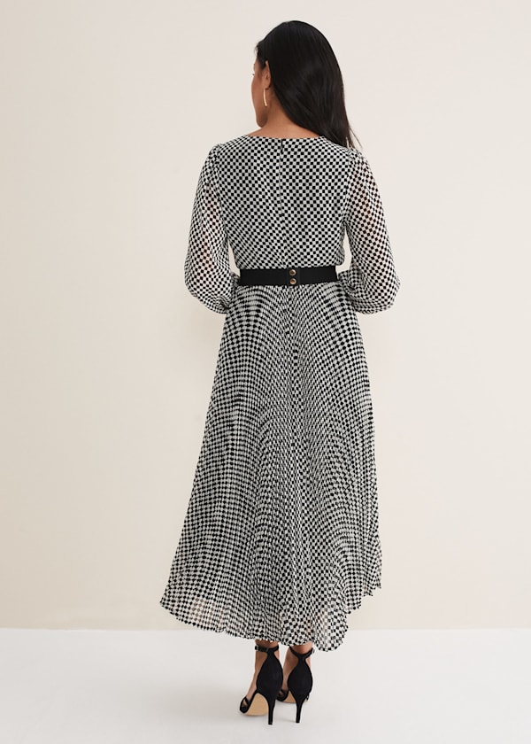 Petite Carmen Checked Midaxi Dress