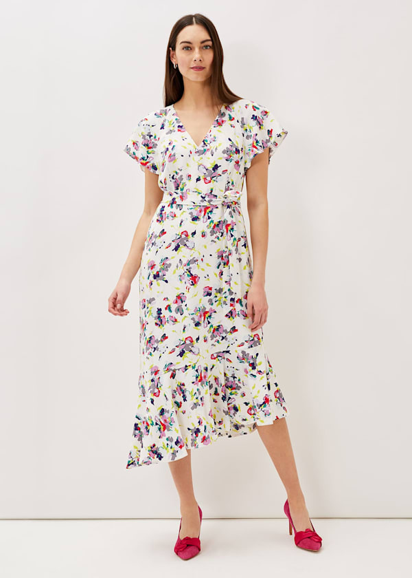 Lorel Floral Asymmetric Hem Dress