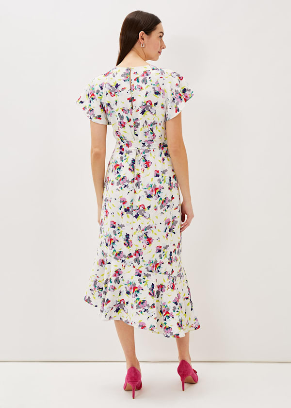 Lorel Floral Asymmetric Hem Dress