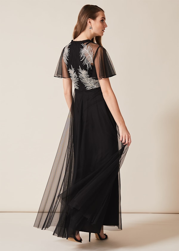 Loretta Feather Embroidered Dress
