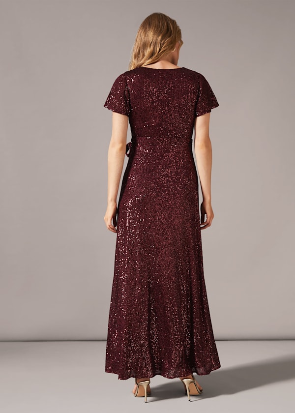 Amily Sequin Wrap Dress