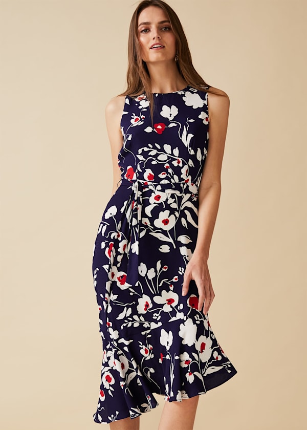 Isla Printed Asymmetric Dress