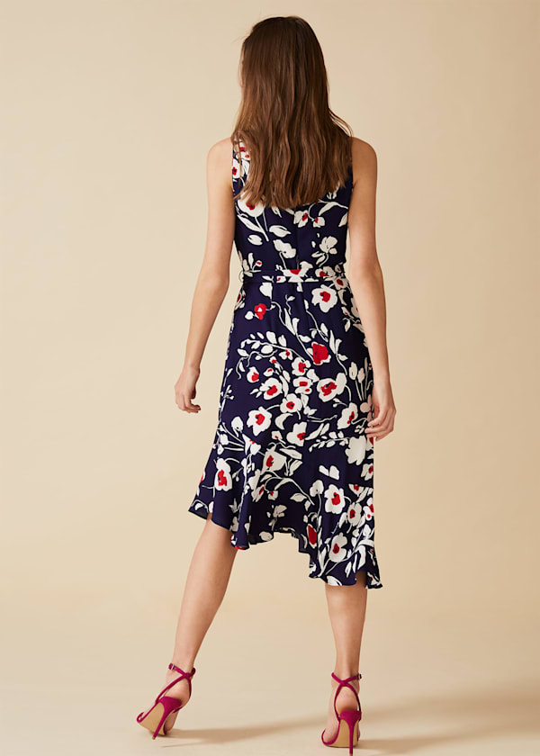 Isla Printed Asymmetric Dress