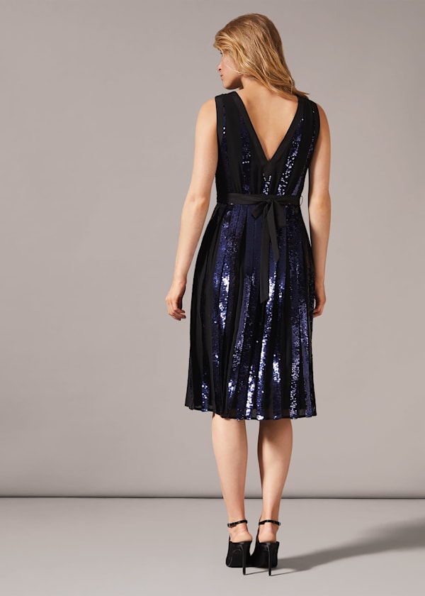 Alani Pleated Sequin Dress