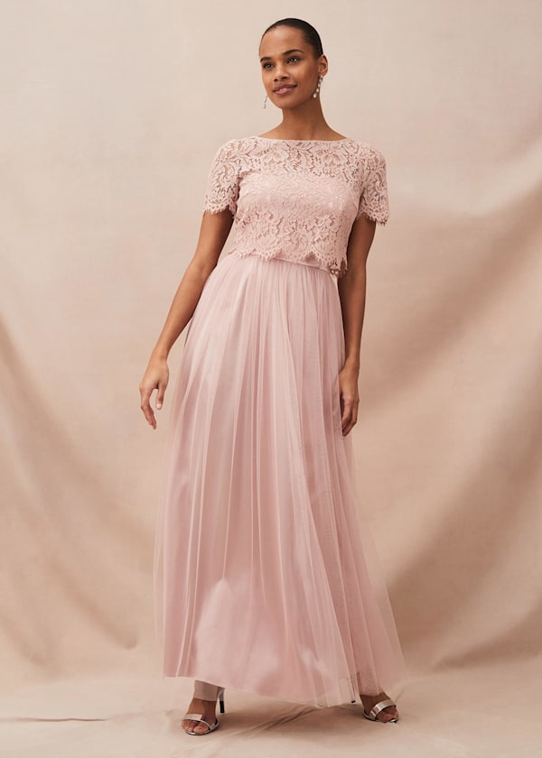 Kiera Lace Tulle Maxi Dress