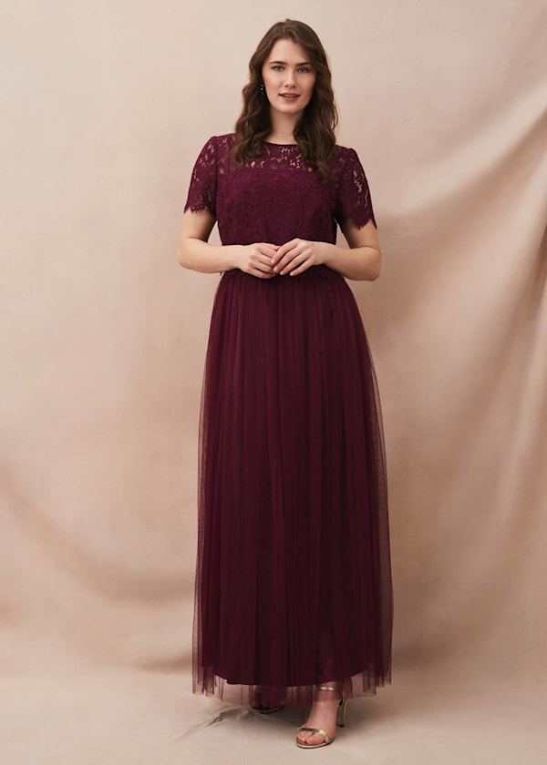 Kiera Lace Tulle Maxi Dress