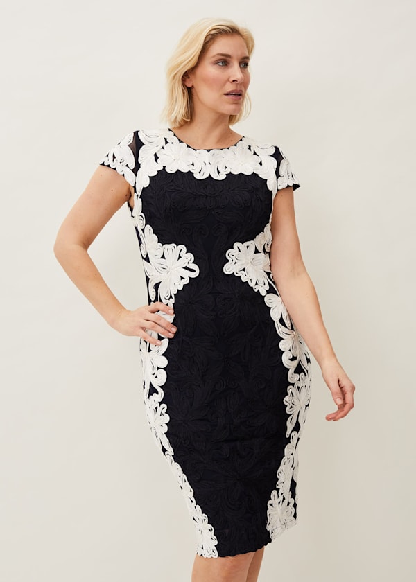 Nori Tapework Lace Fitted Dress