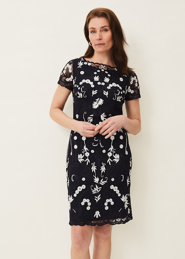 Floris Embroidered Shift Dress