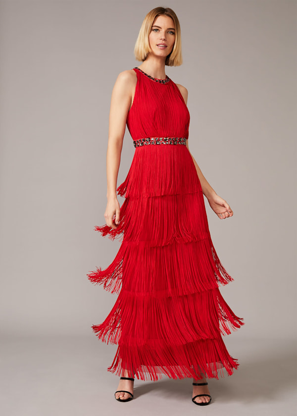 Albertina Fringe Maxi Dress