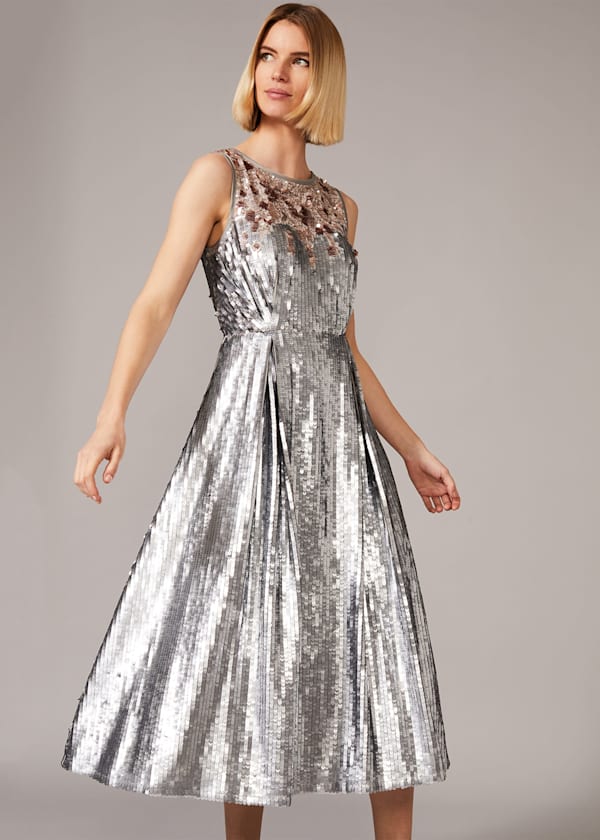 Lainey Shimmer Sequin Midi Dress