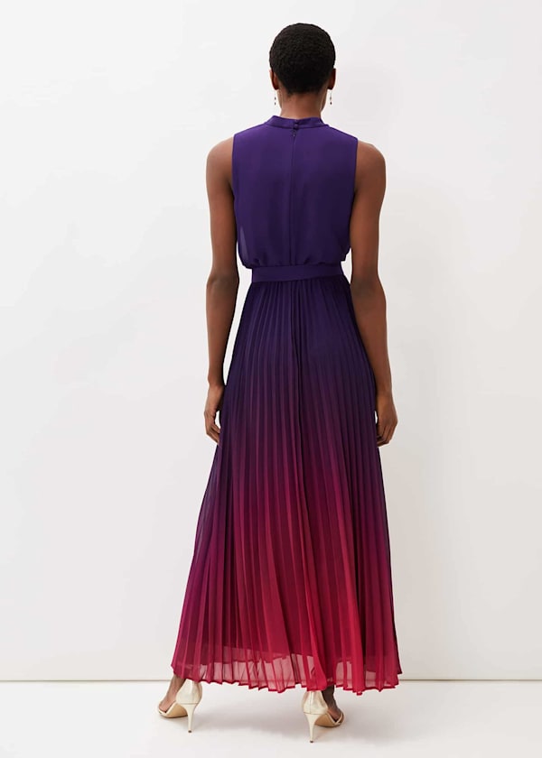Lily Dip Dye Pleated Dress
