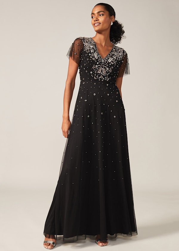 Pascale Jewelled Tulle Dress