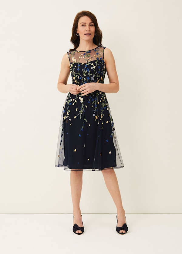 Esmeralda Embroidered Fit & Flare Dress