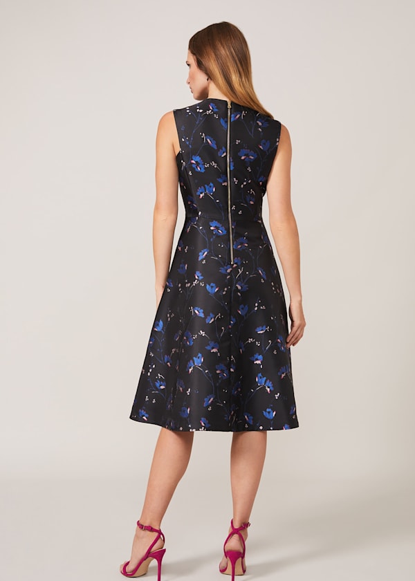 Ottilie Floral Jacquard Fit And Flare Dress