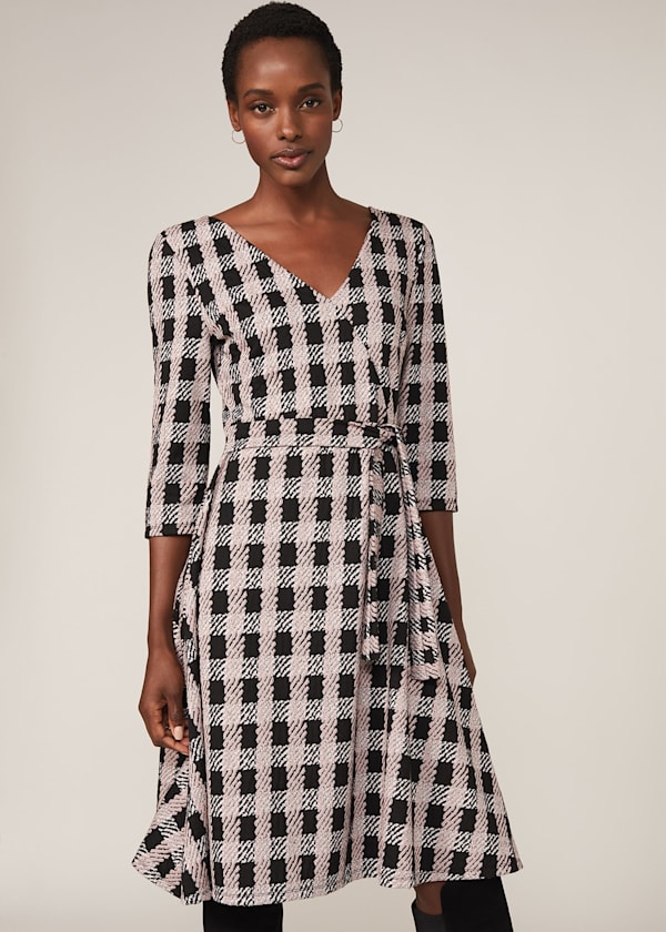 Ava Check Tie Waist Dress