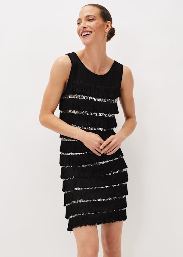 Sofianne Sequin Fringe Dress