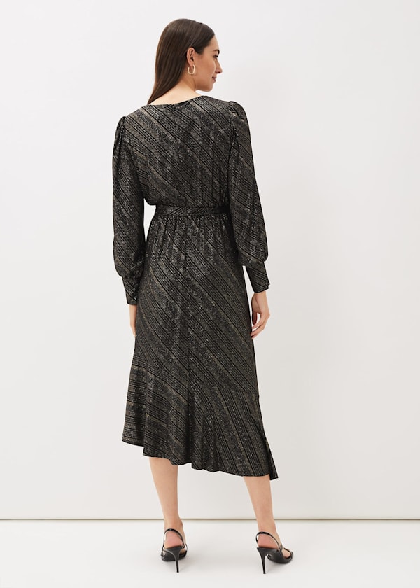 Clairette Asymmetric Sparkle Dress