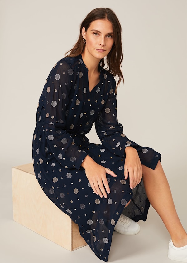 Eve Embroidered Spot Dress