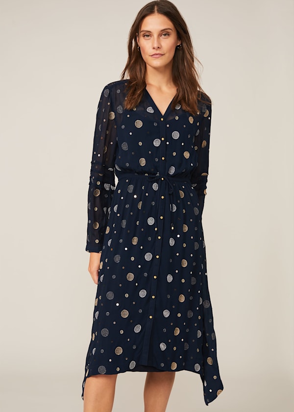 Eve Embroidered Spot Dress