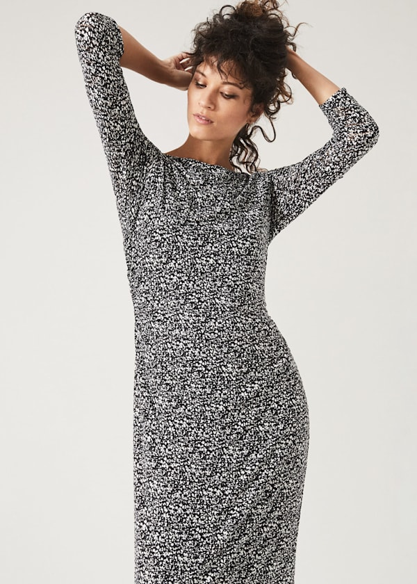 Trina Textured Print Lace Dress