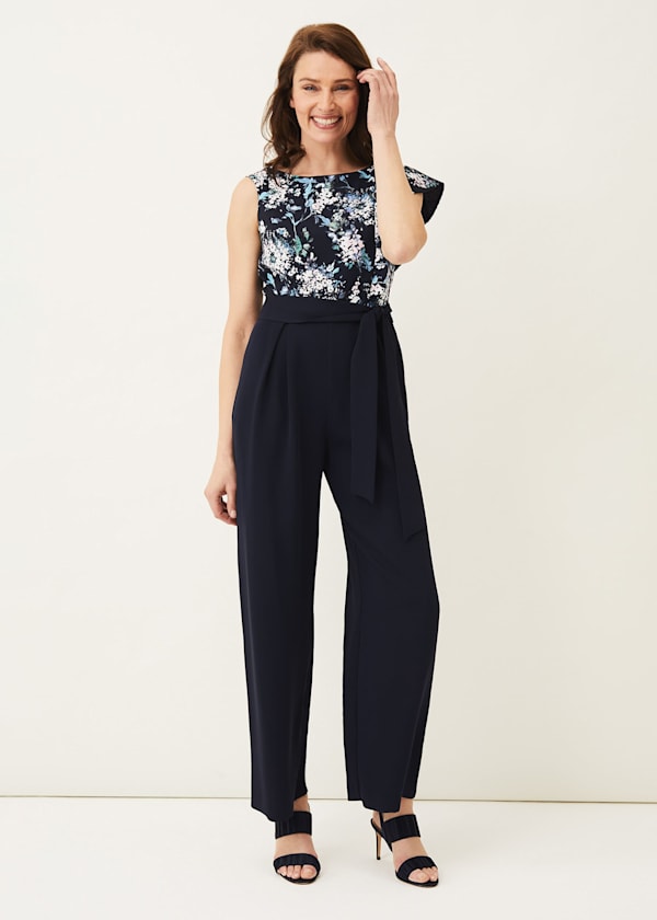 Casey Floral Bodice Tapered Jumpsuit