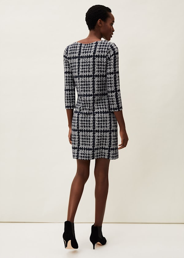 Amani Houndstooth Check Tunic Dress
