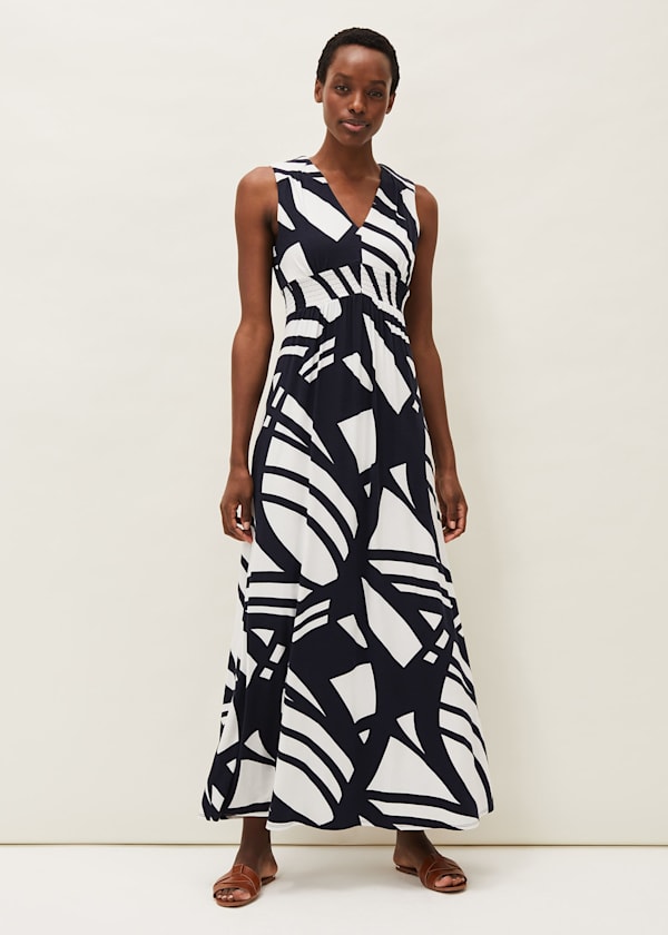 Ostia Abstract Stripe Maxi Dress