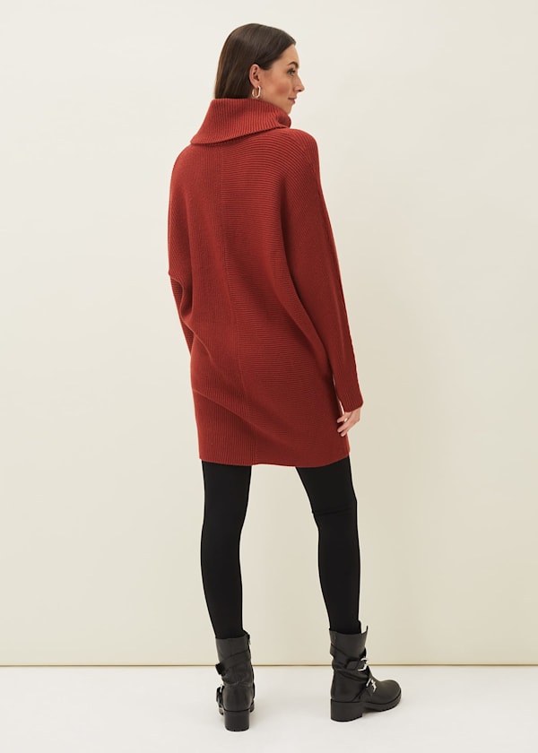 Cathelene Cowl Neck Knit Dress