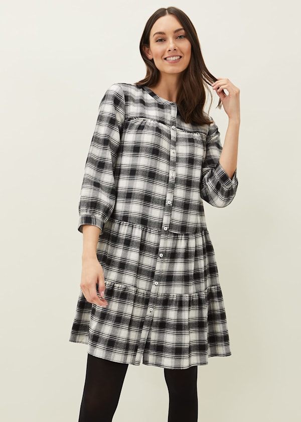 Meriah Check Swing Dress