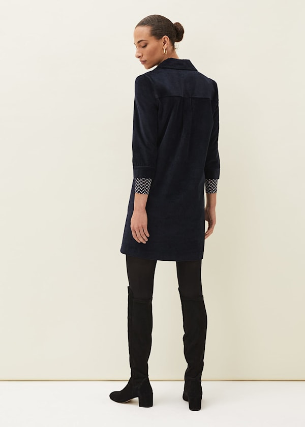 Kirsty Corduroy Zip Front Dress