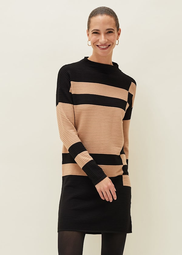 Azera Colourblock Textured Knit Dress