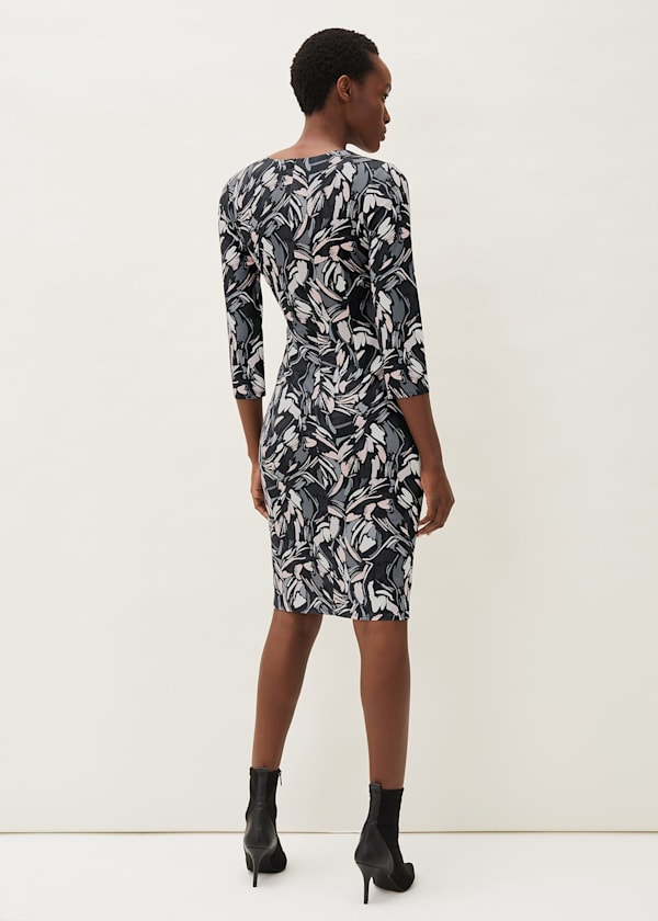 Bryony Abstract Print Jersey Dress