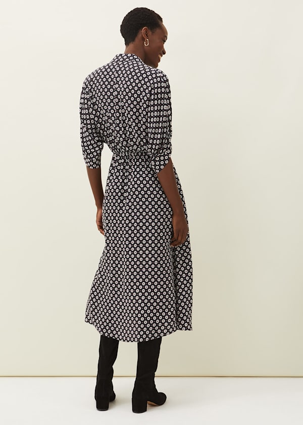 Ryleigh Geometric Print Midi Dress