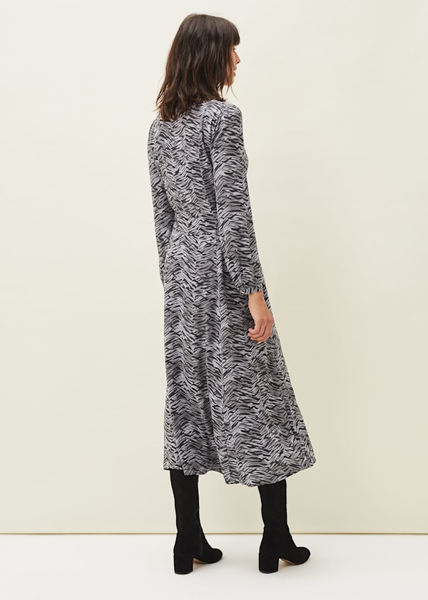 Amari Zebra Print Midaxi Dress