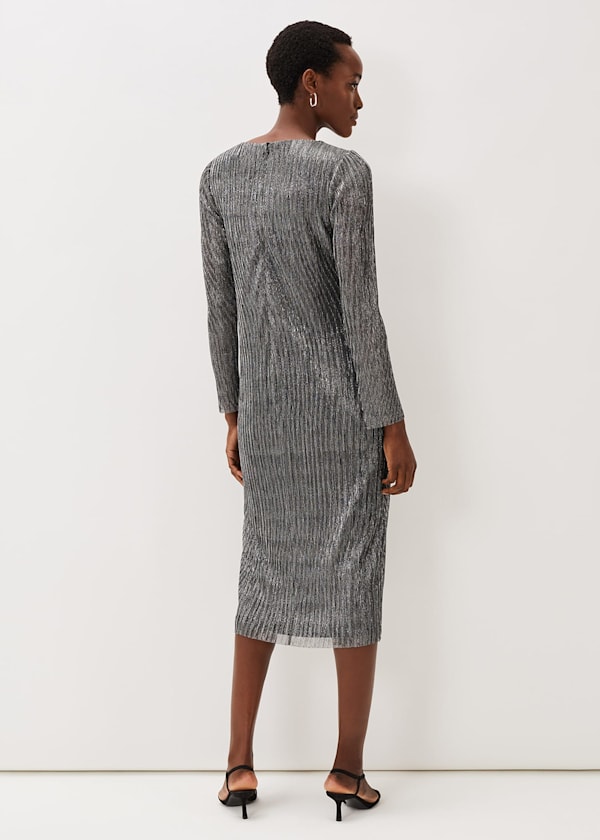 Alix Plisse Midi Dress