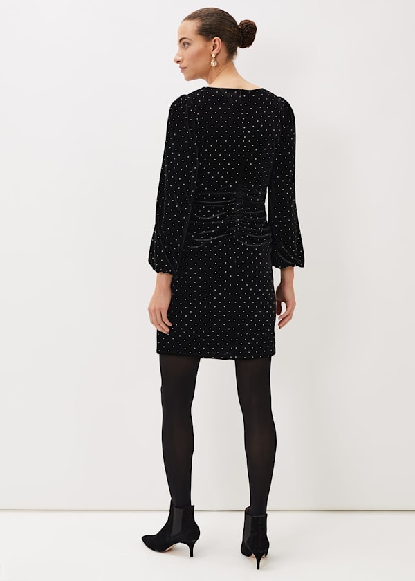 Adele Studded Velvet Mini Dress