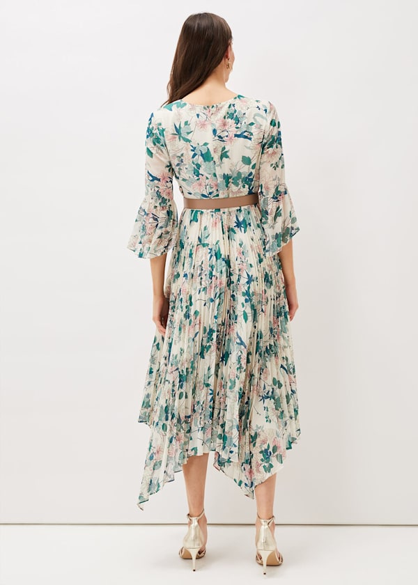 Dani Floral Pleated Midi Dress