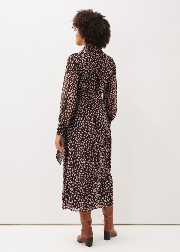 Libby Spot Print Midi Dress