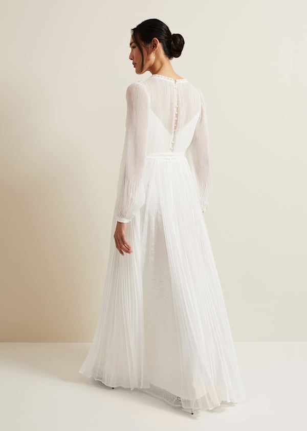 Mariana Pleated Lace Wedding Dress