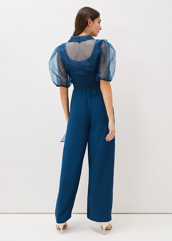 Brontie Puff Sleeve Wide Leg Jumpsuit