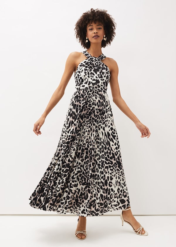 Chelsie Leopard Print Midaxi Dress