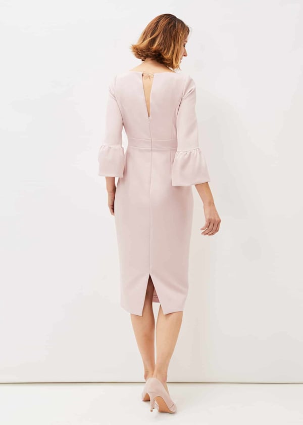 Keyla Fluted Sleeve Fitted Dress