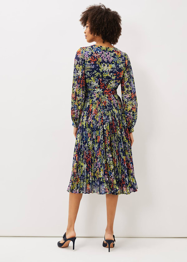 Fenella Ditsy Print Pleated Dress