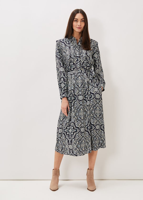 Polly Paisley Print Midi Dress