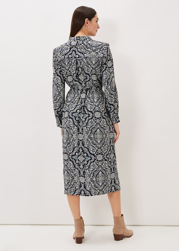 Polly Paisley Print Midi Dress